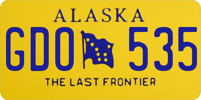 AK license plate GDO535