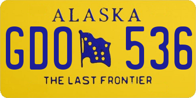 AK license plate GDO536