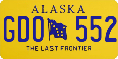 AK license plate GDO552