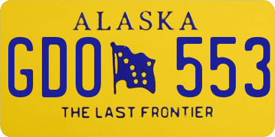 AK license plate GDO553