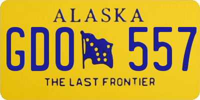 AK license plate GDO557