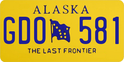 AK license plate GDO581