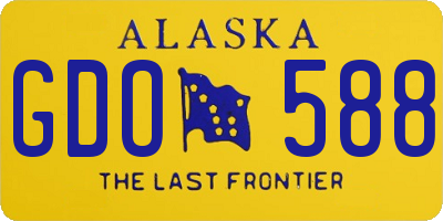 AK license plate GDO588