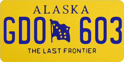 AK license plate GDO603