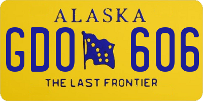 AK license plate GDO606