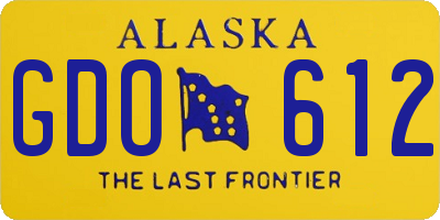 AK license plate GDO612