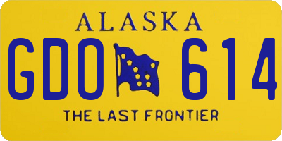 AK license plate GDO614