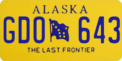 AK license plate GDO643