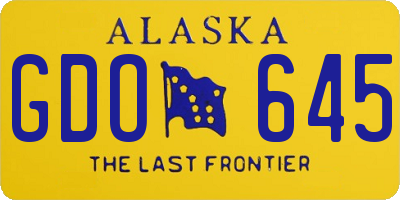 AK license plate GDO645