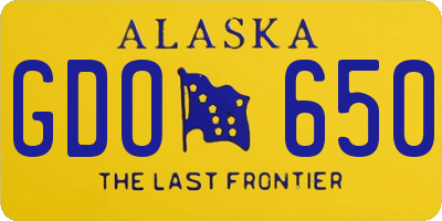 AK license plate GDO650