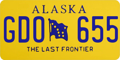 AK license plate GDO655