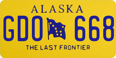 AK license plate GDO668