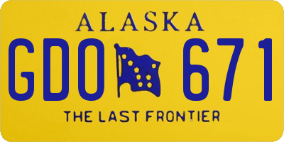 AK license plate GDO671