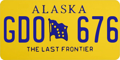 AK license plate GDO676