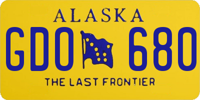 AK license plate GDO680