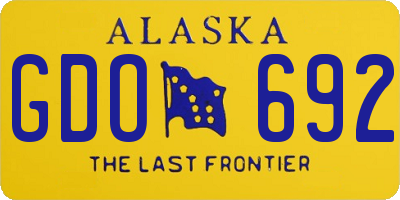 AK license plate GDO692