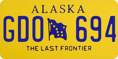 AK license plate GDO694