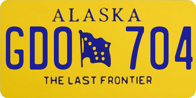 AK license plate GDO704