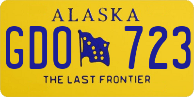 AK license plate GDO723