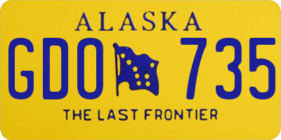 AK license plate GDO735