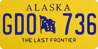 AK license plate GDO736