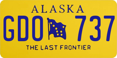 AK license plate GDO737