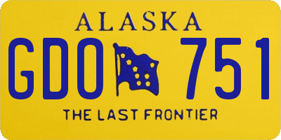 AK license plate GDO751
