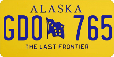 AK license plate GDO765