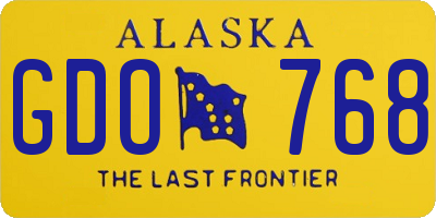 AK license plate GDO768