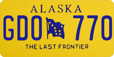 AK license plate GDO770