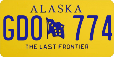AK license plate GDO774