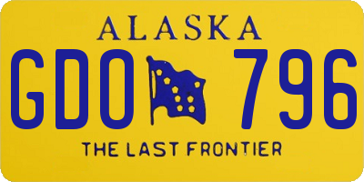 AK license plate GDO796