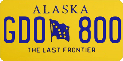AK license plate GDO800