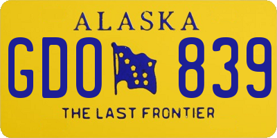 AK license plate GDO839