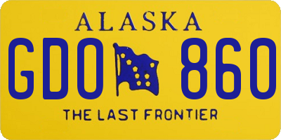 AK license plate GDO860