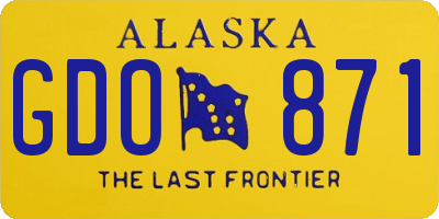 AK license plate GDO871