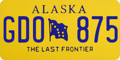 AK license plate GDO875