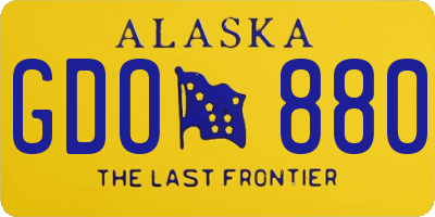 AK license plate GDO880