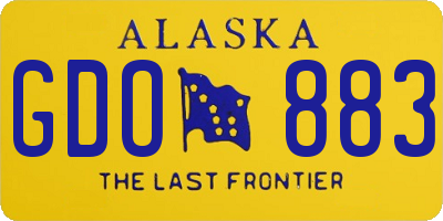 AK license plate GDO883