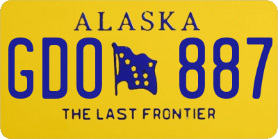 AK license plate GDO887