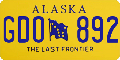 AK license plate GDO892