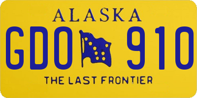 AK license plate GDO910