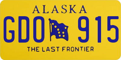 AK license plate GDO915