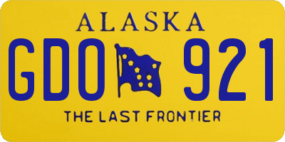 AK license plate GDO921