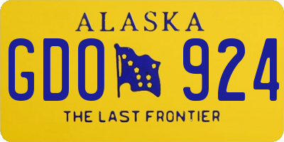 AK license plate GDO924