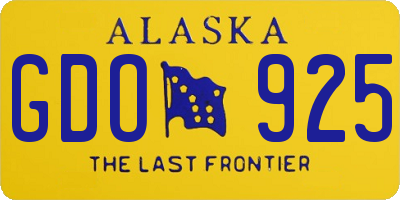 AK license plate GDO925