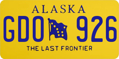 AK license plate GDO926