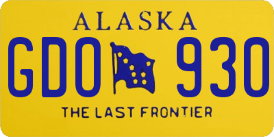 AK license plate GDO930