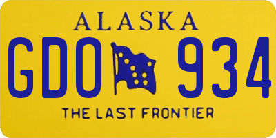 AK license plate GDO934