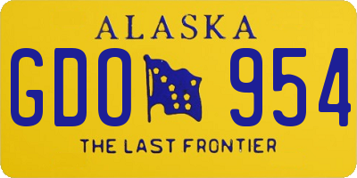 AK license plate GDO954